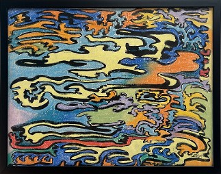 Improvisation 11 Ink and pastel on paper, 17x13 inches, 1990, LM-5011