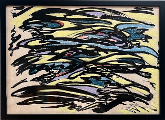 Improvisation Ink and pastel on paper, 17x13 inches, 1991, LM-5013
