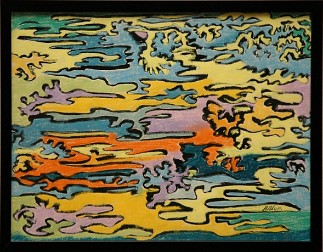 Improvisation 4 Ink and pastel on paper, 17x13 inches, 1991, LM-5004