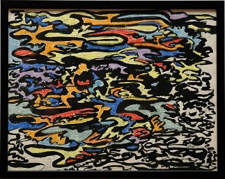 Improvisation 6 Ink and pastel on paper, 17x13 inches, 1991, LM-5006
