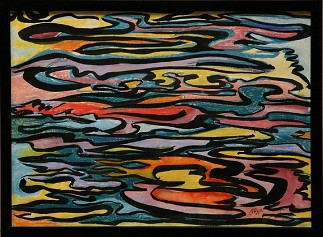 Improvisation 2 Ink and pastel on paper, 17x13 inches, 1991, LM-5002