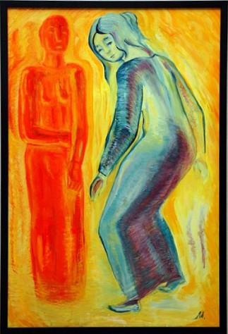 Dual World Oil on canvas, 36x24 inches, 2001, LM-3031