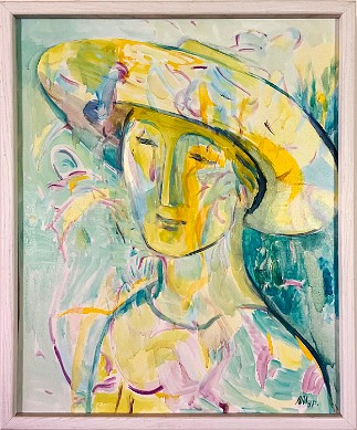 Lady in Hat Oil on canvas, 20x24 inches, 1992-1994, LM-6025