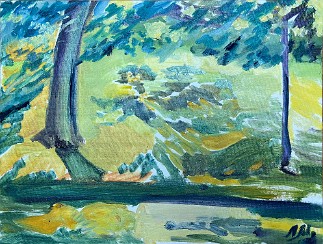 Untitled (LMU-47) Oil on Canvas Board, 12x16 inches, 1993-2005, LM-6030