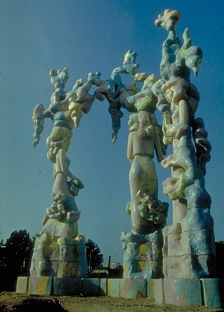 Spring ceramic with enamel, 18'H, 1982, Vinogradar Living Area, Kyiv, Ukraine, 1982
