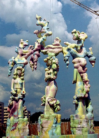 Spring ceramic with enamel, 18'H, 1982, Vinogradar Living Area, Kyiv, Ukraine, 1982