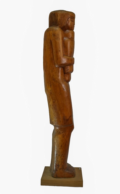 Self-Portrait with first daughter Birch, 50 inches H, 1970, LM-1031