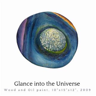 Glance into the Universe Wood and Oil paint, 10x15x12 inches, 2009, LM-1035, Private collection 🔴