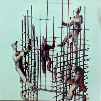 Chernobyl NPP, while block 4 was being built wax and rebar study model, 22 inches H, 1972, LM-1033, Private collection 🔴