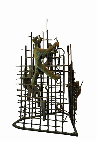 Chernobyl NPP, while block 4 was being built wax and rebar study model, 22 inches H, 1972, LM-1033, Private collection 🔴