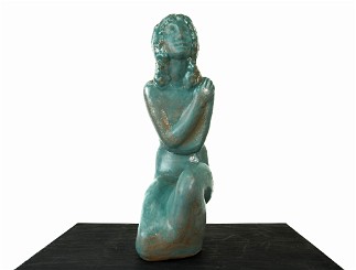 Blue Stoneware, 14 inches H, 2001-2006, LM-1005