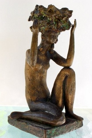 Apple Tree In Blossom Bronze study for public installation, 6 inches H, 1993